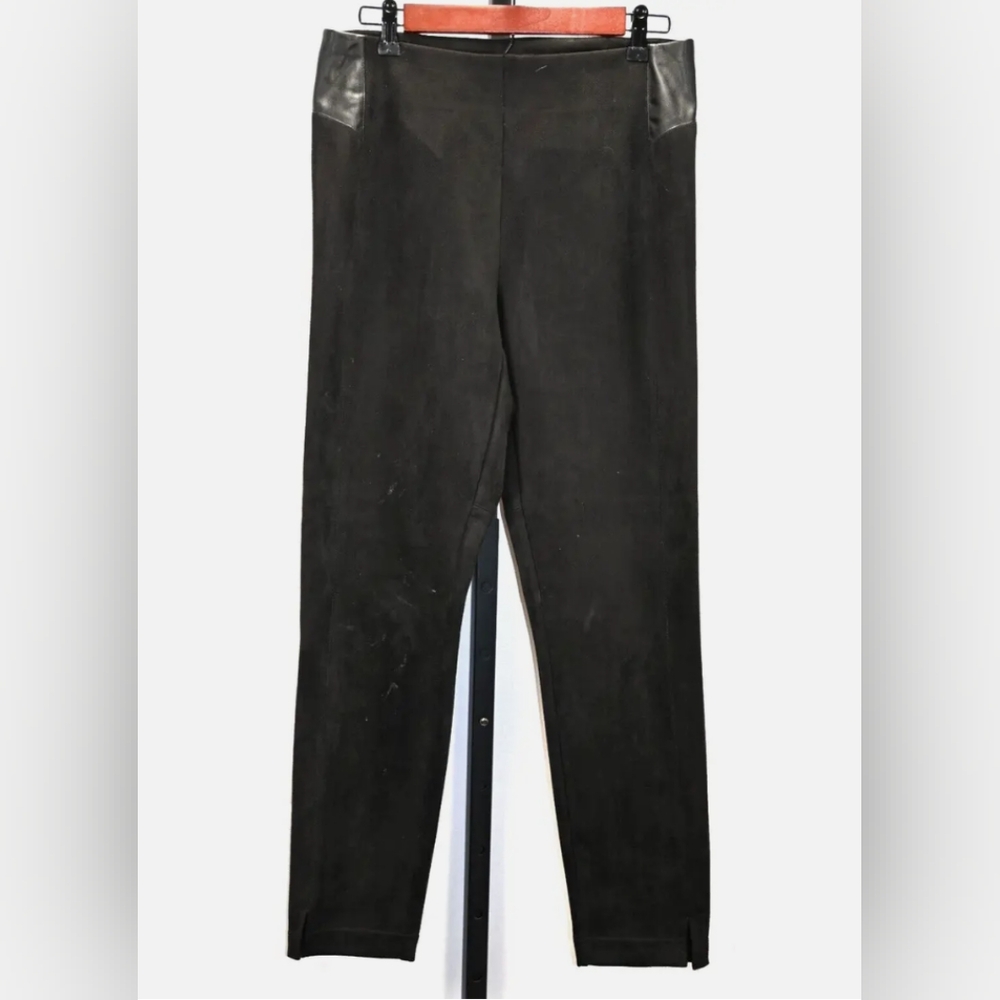 Ivanka Trump Pull On Elastic Waist Pants- Faux Suede and Leather
